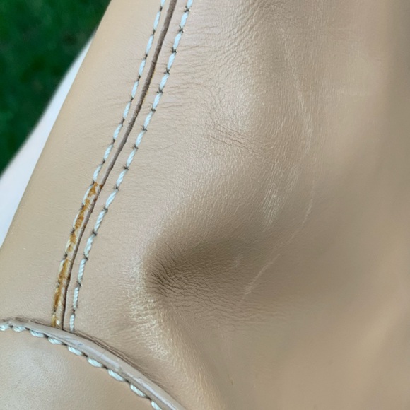 Vintage LANCEL Authentic Smooth Leather Tan Camel Medium Tote Top Handle Purse - Picture 13 of 16